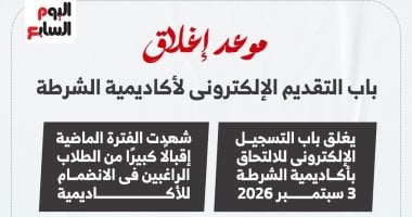 النداء الأخير.. اعرف نهاية مواعيد التقديم لكلية الشرطة انفوجراف