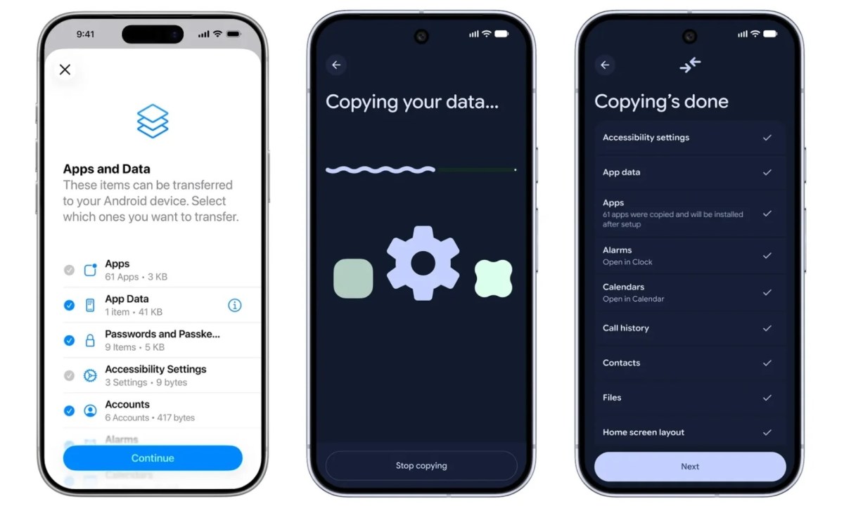 أندرويد 17 يجلب أداة جديدة لنقل البيانات من iPhone إلى هواتف سامسونج القابلة للطي