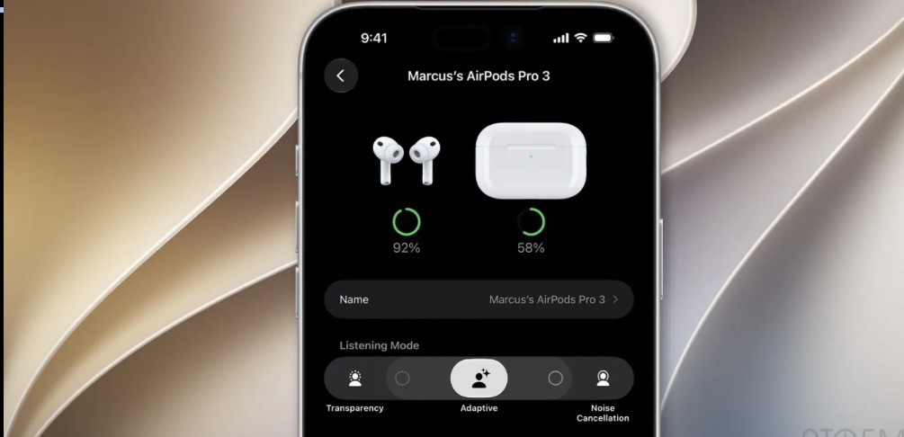 iOS 27 Beta 3 يسهل التحكم في مستوى وضع Adaptive لسماعات AirPods