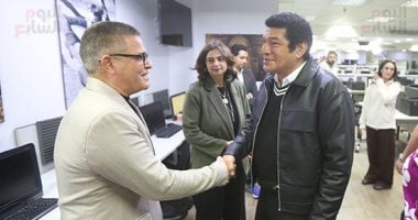 باسم سمرة يزور اليوم السابع قبل ندوة تكريمه احتفالا بنجاح مسلسل عين سحرية