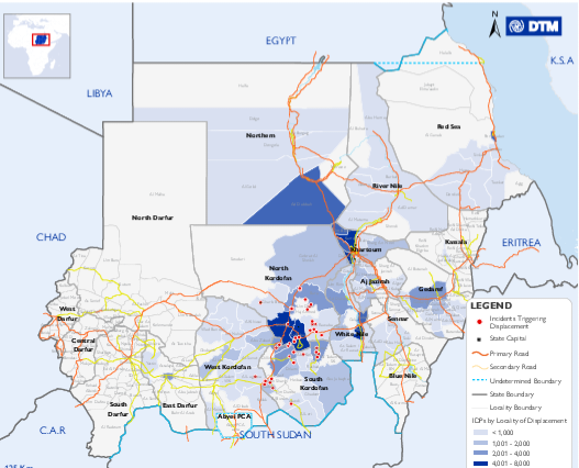 الهجرة الدولية:نزوح أكثر من 132 ألف شخص من كردفان خلال أربعة أشهر