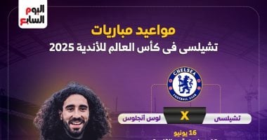 مواعيد مباريات تشيلسي فى كأس العالم للأندية 2025.. إنفوجراف020 مواعيد مباريات تشيلسي فى كأس العالم للأندية 2025.. إنفوجراف