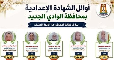 محافظ الوادي الجديد تعتمد نتيجة الشهادة الإعدادية 2026 بنسبة نجاح 86