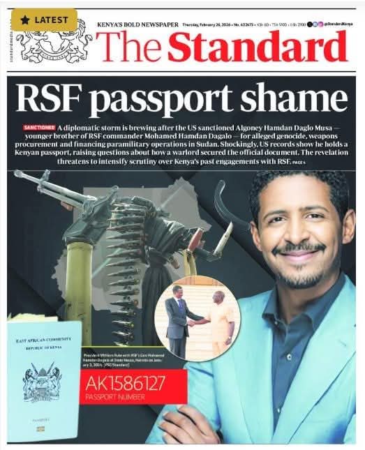 فضيحة دبلوماسية بسبب القوني تتصدر كبرى الصحف الكينية