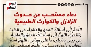دعاء الزلازل.. اللهم إنى أسألك العفو والعافية فى الدنيا والآخرة
