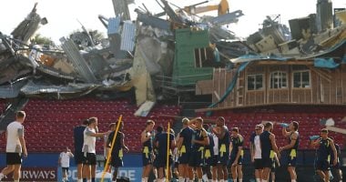 انهيار مدرج تدريب منتخب السويد قبل مواجهة اليابان فى كأس العالم 2026