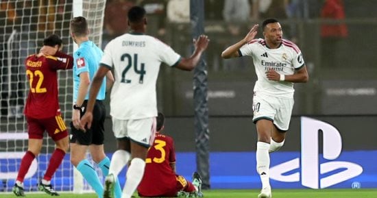 ريال مدريد يتعادل مع روما 1  1 في الشوط الأول بدوري أبطال أوروبا
