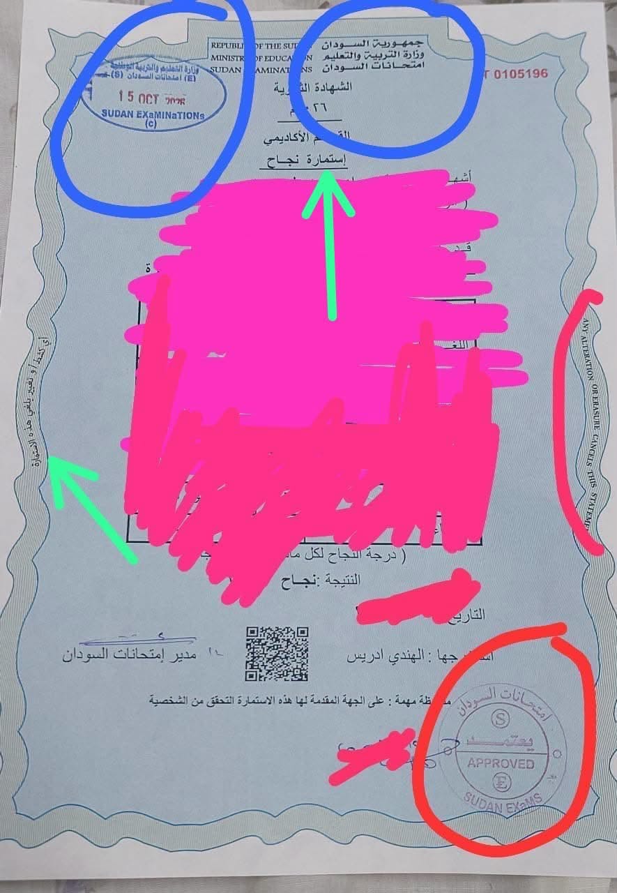 أستاذ جامعي يكشف عن خلل في وثيقة الشهادة السودانية المستخرجة هذا العام  