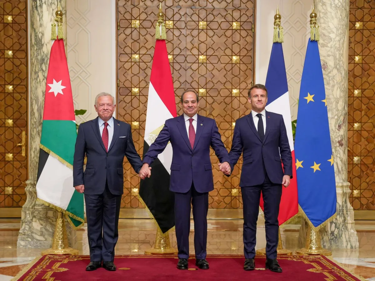 قمة مصرية فرنسية أردنية تطالب بوقف النار في غزة وترفض التهجير020 قمة مصرية فرنسية أردنية تطالب بوقف النار في غزة وترفض التهجير