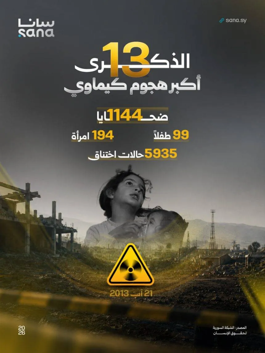 دمشق تجدد التعهد بمحاسبة المتورطين بـمجزرة الكيماوي
