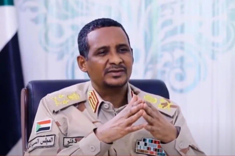  حميدتي يغازل أمريكا باستعداده لتوطين أهل غزة في السودان