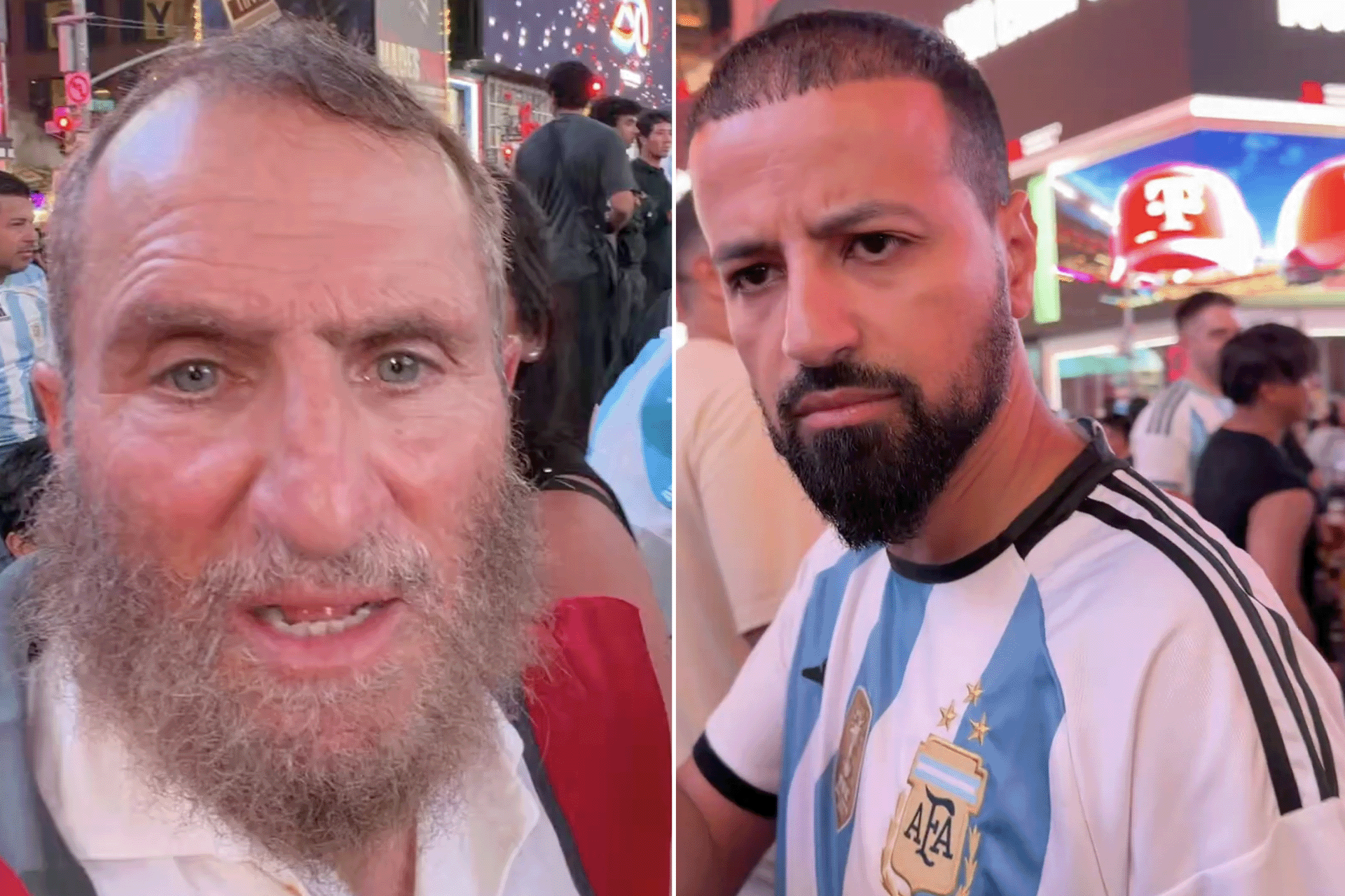 فلسطين حرة.. هتافات فلسطين حرة.. هتافات مشجعي الأرجنتين تحرج حاخاما أمريكيا في نيويورك فيديو
