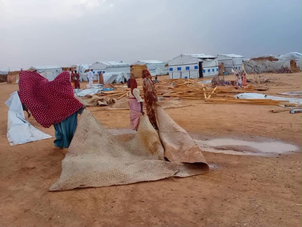أمطار ورياح عاتية تدمر عشرات منازل اللاجئين السودانيين بـ كارياري شرق تشاد
